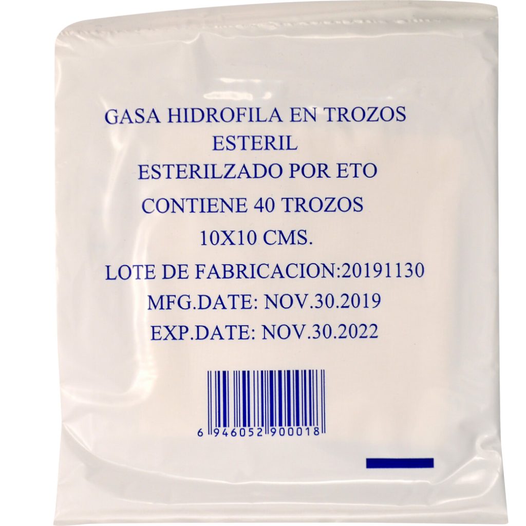 GASAS ESTERILES 10X10 CM 120 TROZOS