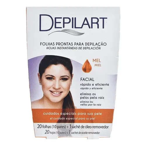 DEPILART BANDAS DEPILAT ROSTRO MIEL 10 U