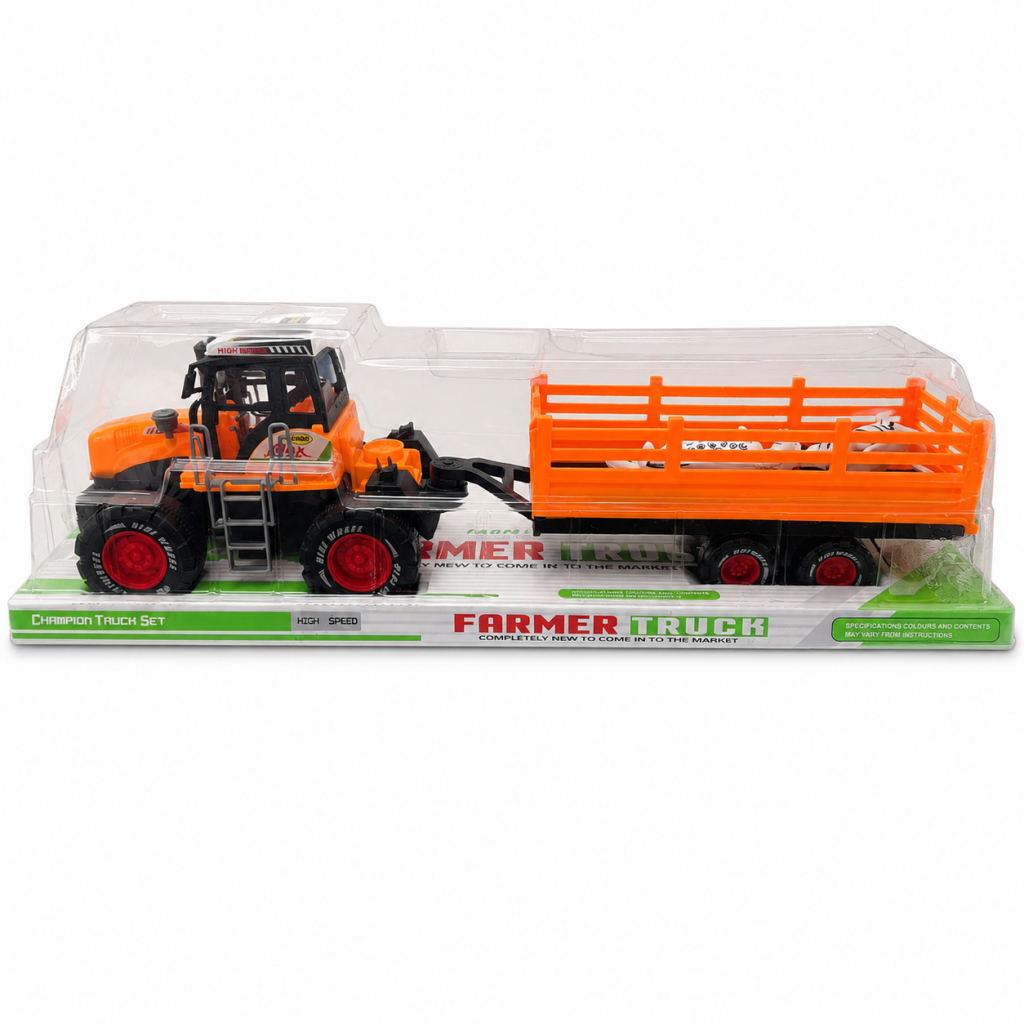 TRACTOR FARMER CON REMOLQUES Y ANIMALES